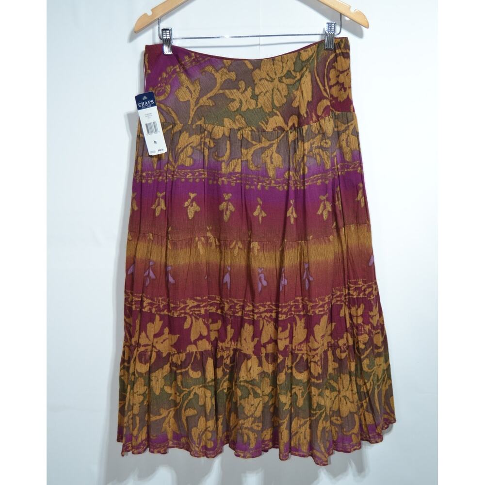 Chaps Woman's Floral Dip Dye Midi Skirt NWT Size Medium